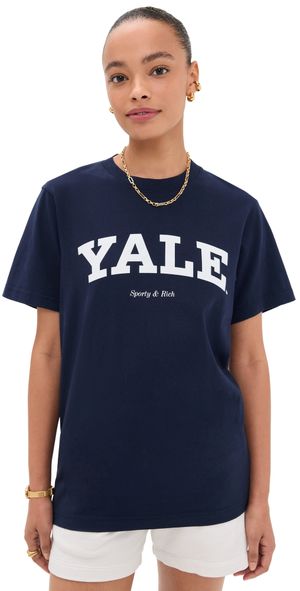 Sporty & Rich Yale Classic T-Shirt Dark Navy L