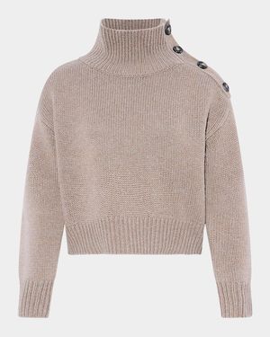 Buttoned Wool-Cashmere Sweater