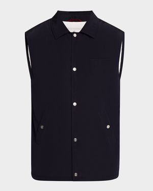 Men's Water Resistant Snap-Front Vest