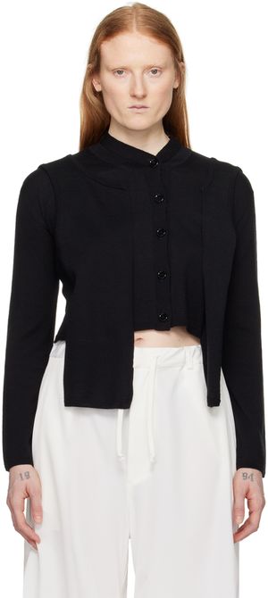 MM6 Maison Margiela Black Layered Cardigan