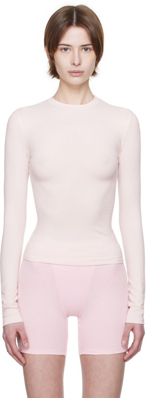 SKIMS T-shirt à manches longues rose - Cotton Jersey