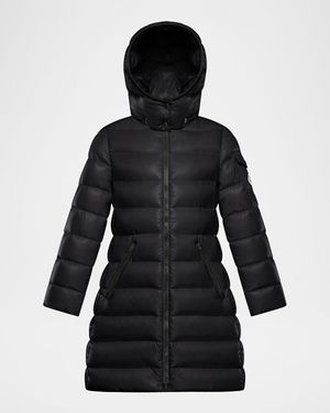 Girl's Moka Long Puffer Coat, Size 4-6