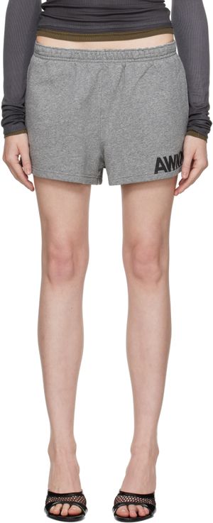 alexanderwang.t Gray Logo Cotton Running Shorts