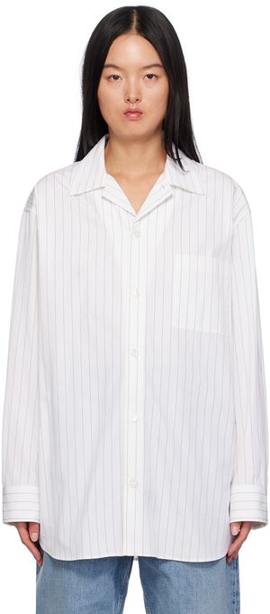 Bottega Veneta White Pinstripe Shirt