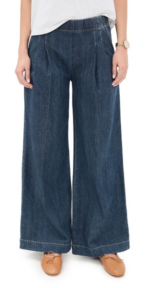 James Perse Denim Pleated Pants Medium Wash 2