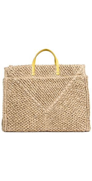 Clare V. Summer Simple Tote Dune Raffia One Size