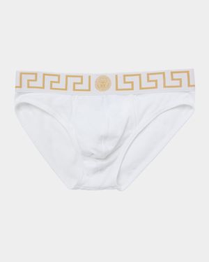 Men's Greek Key Organic Cotton Stretch Briefs