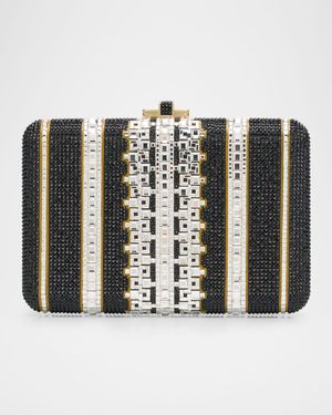 Lattice Crystal Slim Clutch Bag