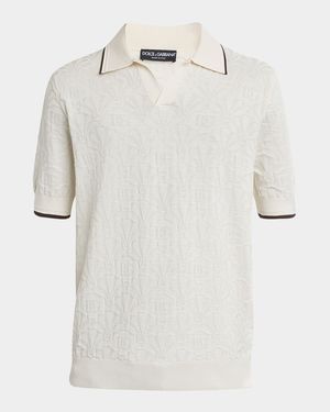 Men's Silk DG Jacquard Knit Polo Shirt
