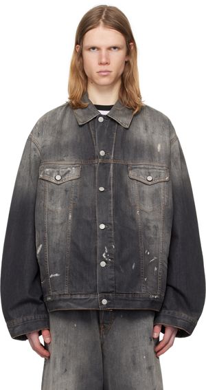 Acne Studios Black Oversized Fit Denim Jacket