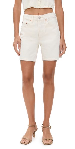 Levi's 501 Mid Thigh Shorts Ecru Booper No Damage 28