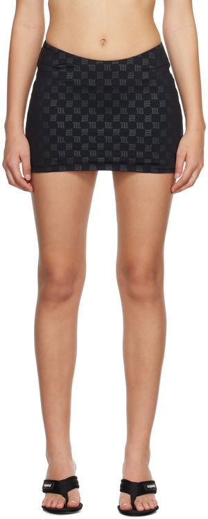 MISBHV Black Monogram Miniskirt