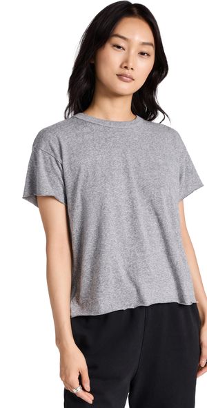 THE GREAT. The Crop Tee Heather Grey 0