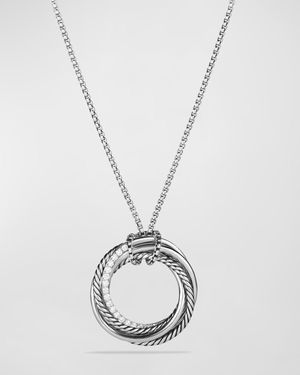 Crossover Pendant Necklace with Diamonds