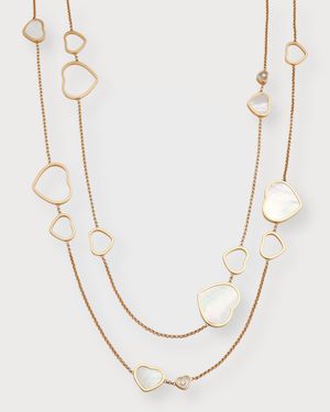 Happy Hearts 18K Rose Gold Mother-of-Pearl Station Necklace