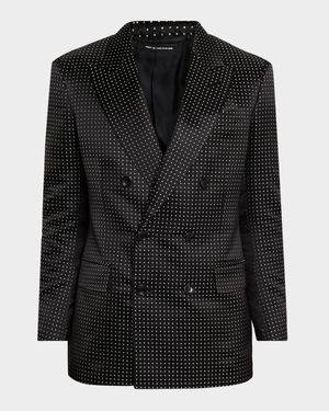 Men's Duchesse Polka Dot Jacquard Dinner Jacket