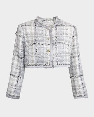 Rachel Check Eyelash Tweed Crop Jacket