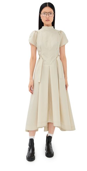 3.1 Phillip Lim Puff Sleeve Poplin Flare Dress Stone 4