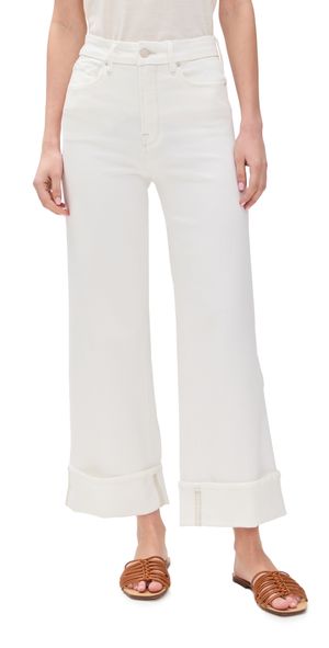Good American Soft Tech Good Skate Wide Cropped Jeans Cloud White001 4