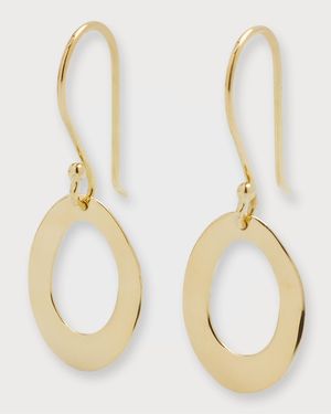 Mini Wavy Oval Earrings in 18K Gold