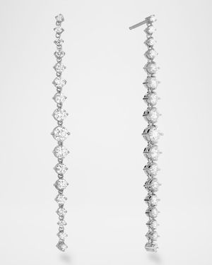 14K Gold Linear Moveable Diamond Earrings