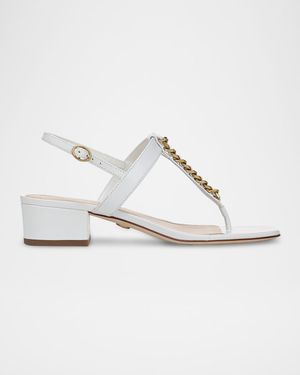 Andie Leather Chain Slingback Sandals