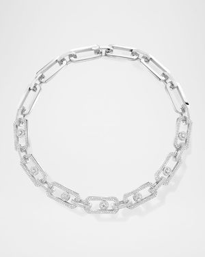 SO MOVE XL 18K WHITE GOLD PAVE DIAMOND NECKLACE