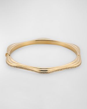 18K Yellow Gold Bangle with GH-SI Diamonds