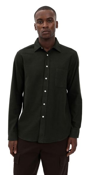 Portuguese Flannel Teca 2.0 Brushed Flannel Button Down Shirt Forest Green XL