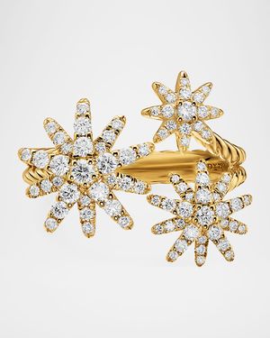 Starburst Multi Star Ring with Diamonds in 18K Gold, 17.7mm
