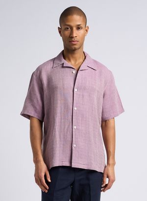 Samsoe Samsoe - Chemise manches courtes tissée - Taille XL - Rose