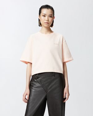 Pinko - T-shirt court avec logo brodé - Taille XL - Rose