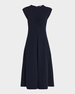 Sierra Ruched Short-Sleeve Midi Dress