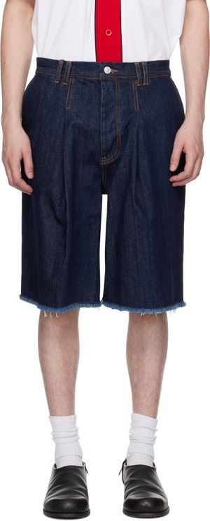 KUSIKOHC Navy Dart Denim Shorts