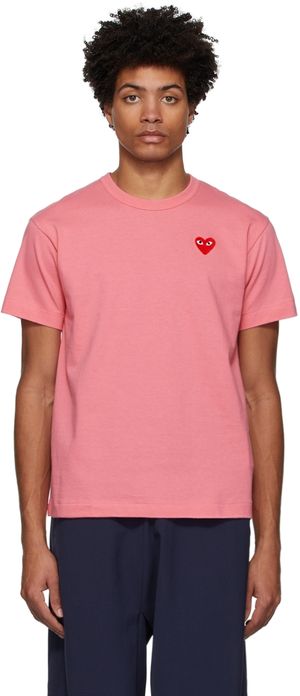 COMME des GARÇONS PLAY Pink Heart Patch T-Shirt