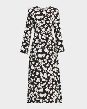 Waverly Floral Long-Sleeve Twill Dress