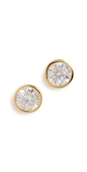 SHASHI Bezel Stud Earrings 5mm Gold One Size