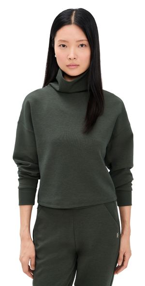 Rhone Dreamglow Mock Neck Sweatshirt Dark Moss M