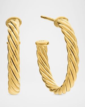 Cablespira Hoop Earrings in 18K Gold, 0.75"L