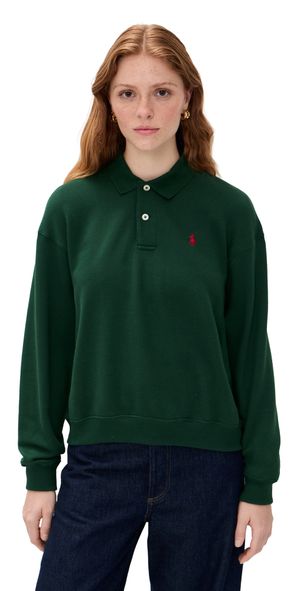 Polo Ralph Lauren Arctic Fleece Polo Long Sleeve Pullover Northwest Pine XL