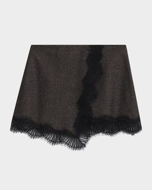 Sophia Sparkly Lace-Trim Mini Skirt