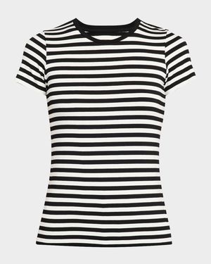 Soft Touch Crewneck Striped Jersey T-Shirt