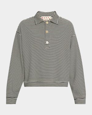 Men's Sailor Stripe Cotton Polo Sweatshirt