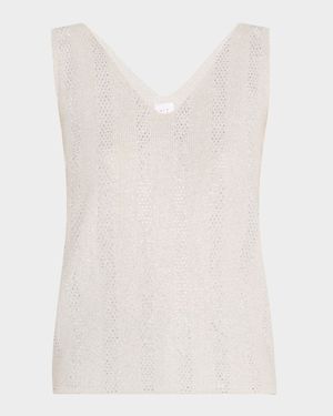 Rhinestone-Embellished Cotton Tank