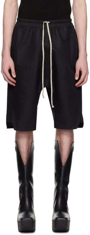 Rick Owens Short noir à cordon coulissant