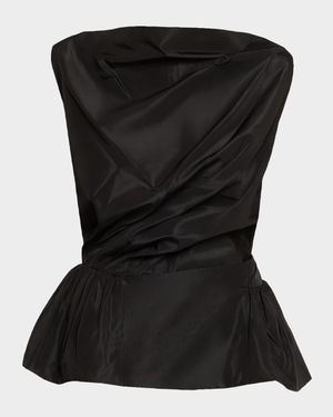 Sleeveless Draped Peplum Top