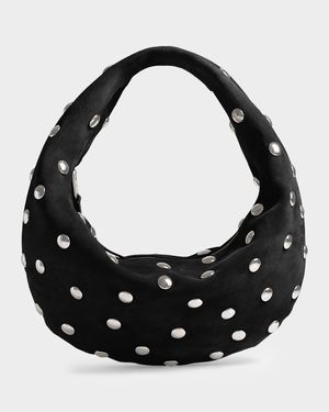 Olivia Medium Studded Suede Hobo Bag