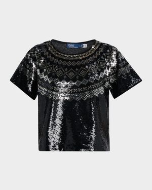 Fair Isle Sequined Tee
