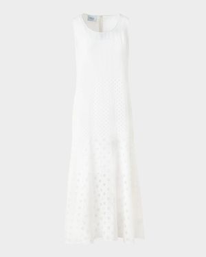 Polka Dot Organzino Sleeveless Midi Dress