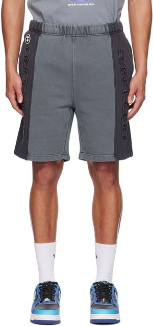 AAPE by A Bathing Ape Short gris à écusson à logo